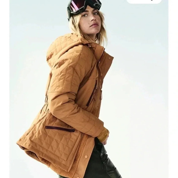 NWT Free People All Prepped Ski Jacket Coat Puffer FP Movement Brown - Picture 4 of 16